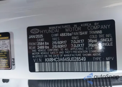 2025 Hyundai Kona Electric Sel z USA, uszkodzony, nr VIN KM8HC3A64SU028549